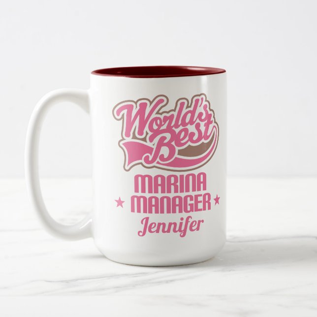 Tasse 2 Couleurs Marina Manager personnalisé (Gauche)
