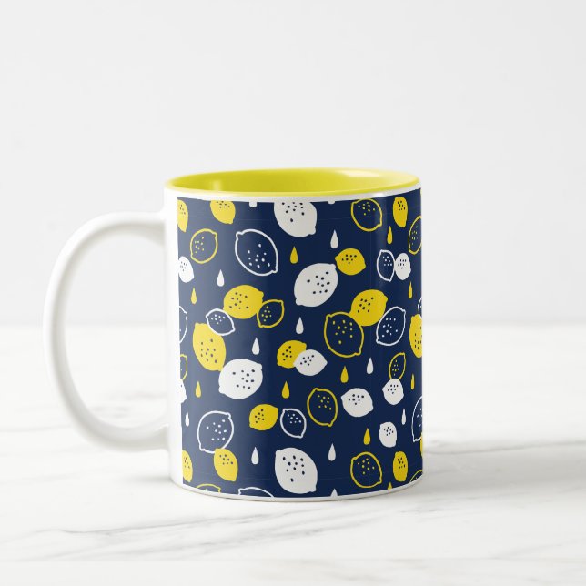 Tasse 2 Couleurs Marine Blue Lemon Art - Refresh Citrus Design (Gauche)