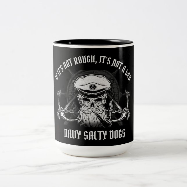TASSE 2 COULEURS MARINE NAVY SKILORS / CHIENS DE VENTE (Centre)
