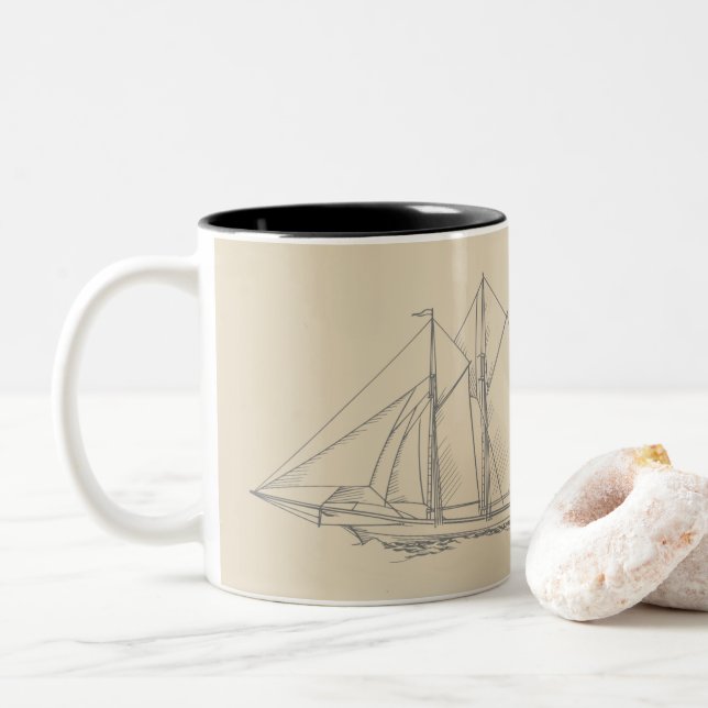 Tasse 2 Couleurs Maritime de la Nouvelle-Écosse (Avec donut)