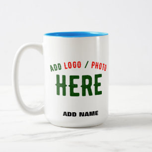 TASSE 2 COULEURS MARQUE BLANCHE MODERNE ET PERSONNALISABLE VÉRIFIÉE