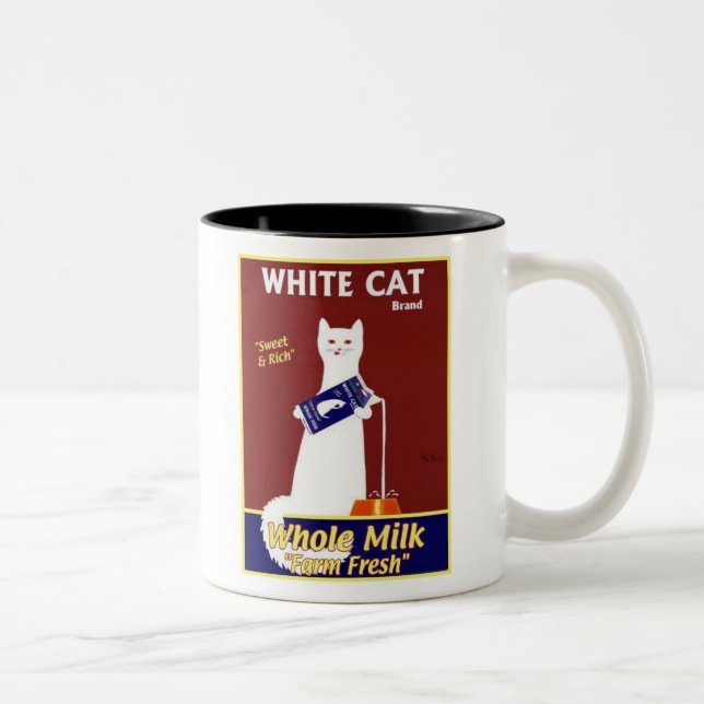 Tasse 2 Couleurs Marque blanche pour chats Lait entier (Droit)