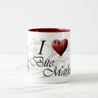 Tasse 2 Couleurs Marques de la morsure I <3