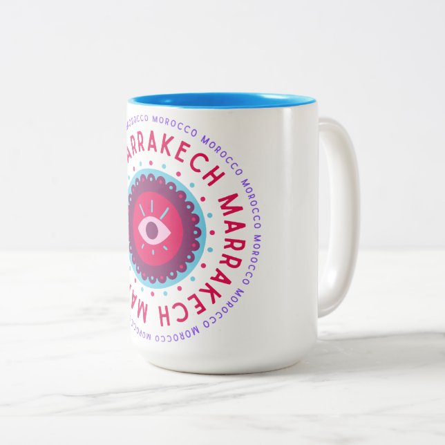 Tasse 2 Couleurs Marrakech Eyes (Devant droit)