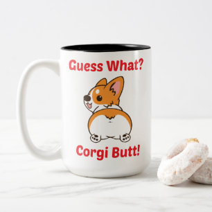 Tasse 2 Couleurs Marrant Moulin De Corgi, Devinez Quoi ? Corgi Butt