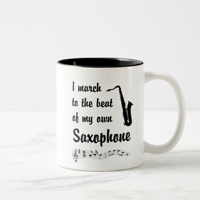 Tasse 2 Couleurs Mars au battement : Saxophone (Droit)