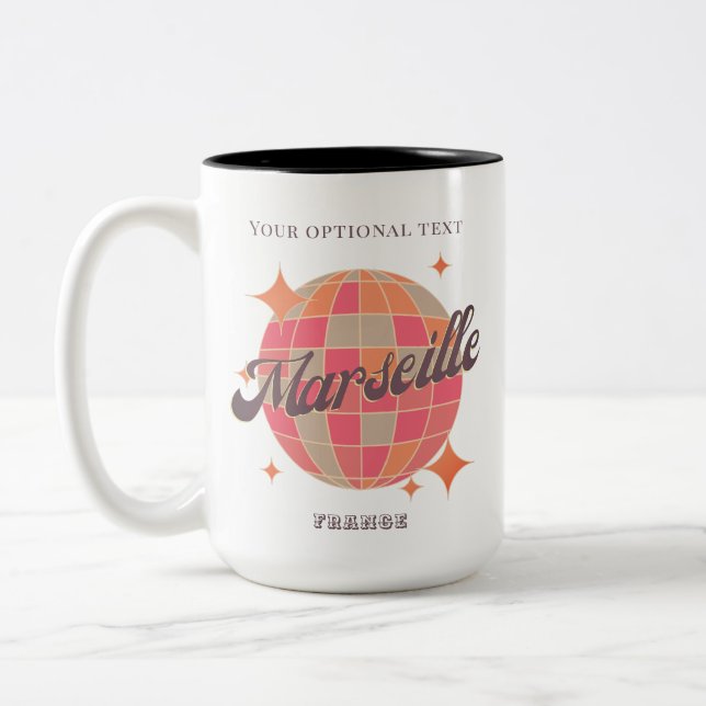 Tasse 2 Couleurs Marseille France City mode disco rose (Gauche)