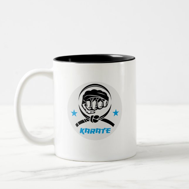 Tasse 2 Couleurs Martial Arts Karate Black Belt (Gauche)