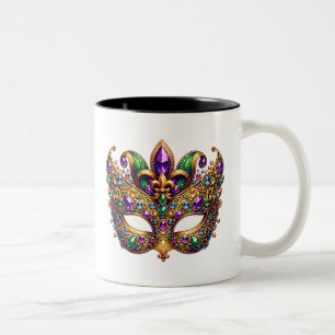 Tasse 2 Couleurs Masque de Mardi Gras 