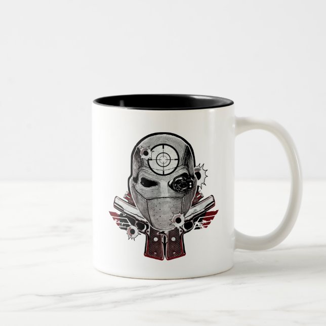 Tasse 2 Couleurs Masque du peloton | Deadshot de suicide et art de (Droit)
