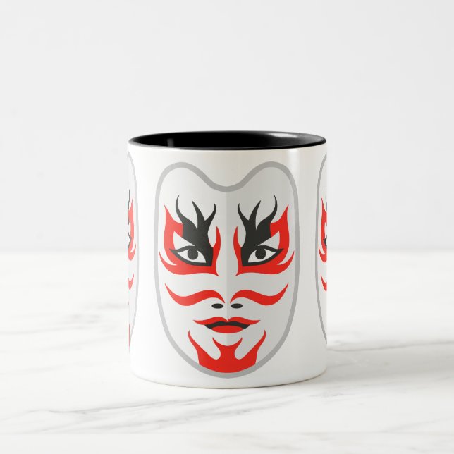 Tasse 2 Couleurs Masque japonais (Centre)
