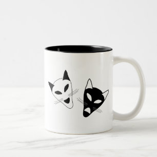 Tasse 2 Couleurs Masques de drame de chat