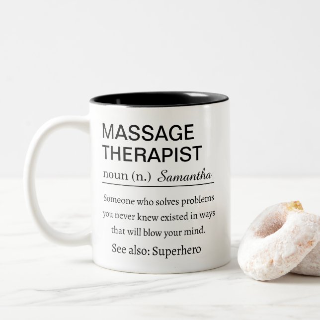 Tasse 2 Couleurs Massage Therapist Definition (Avec donut)