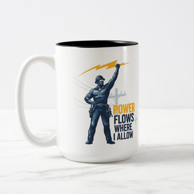 Tasse 2 Couleurs Master Electrician Gift - Heroic Lightning (Gauche)