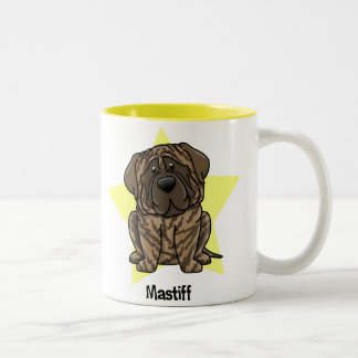 Tasse 2 Couleurs Mastiff Brindle d'étoile de Kawaii