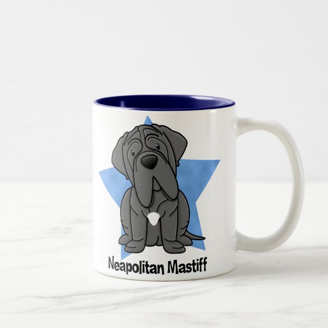 Tasse 2 Couleurs Mastiff napolitain d'étoile de Kawaii (Droit)