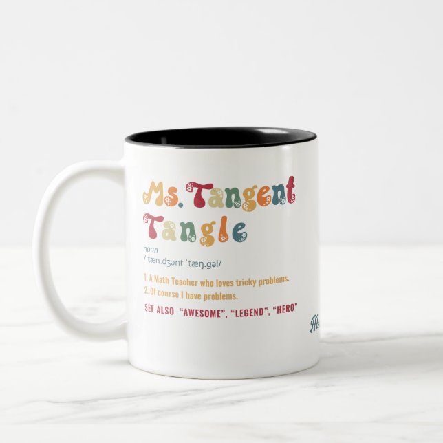 Tasse 2 Couleurs Math Enseignant Humour Pun Définition Personnalisé (Gauche)