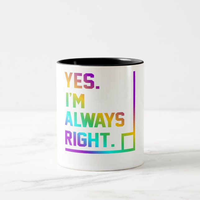 Tasse 2 Couleurs Math Teacher Always Right Mathematics Maths (Centre)