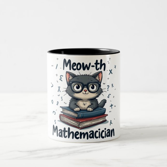 Tasse 2 Couleurs Mathématicien de Meow-th (Centre)