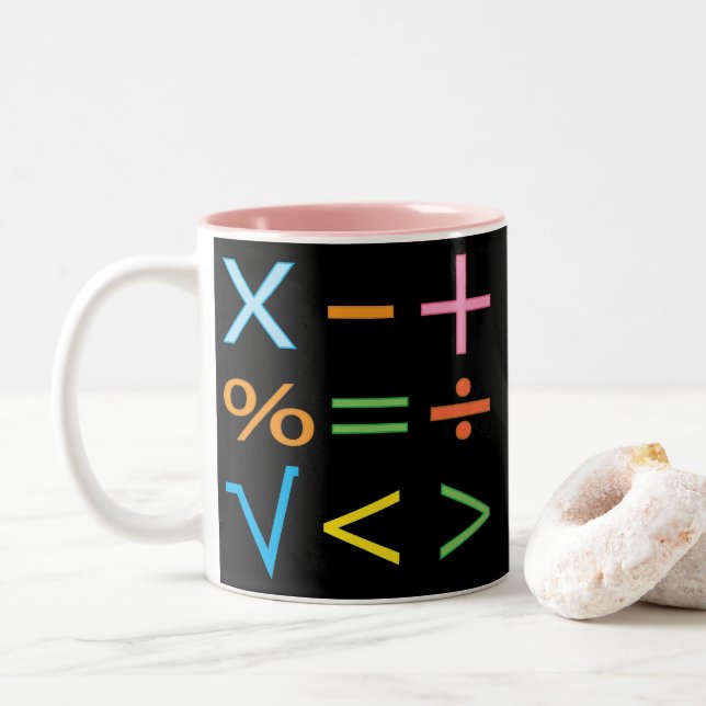 Tasse 2 Couleurs Mathématiques Symbole mathématique Math  (Avec donut)