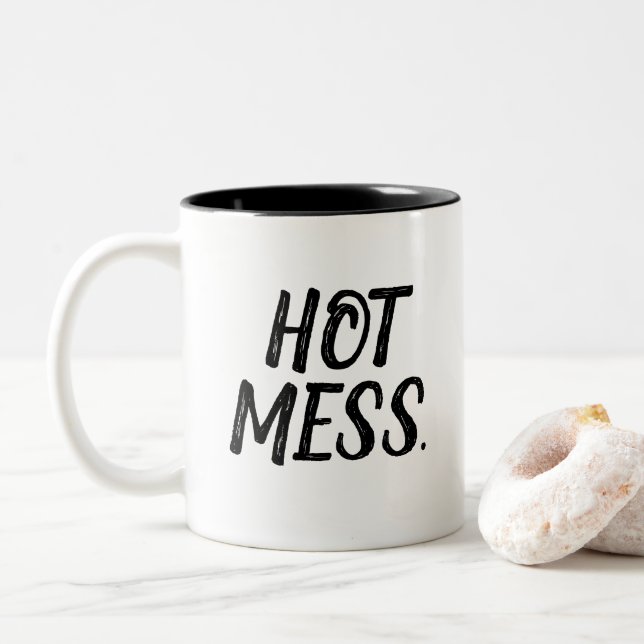 Tasse 2 Couleurs Matin chaud de désordre (Avec donut)