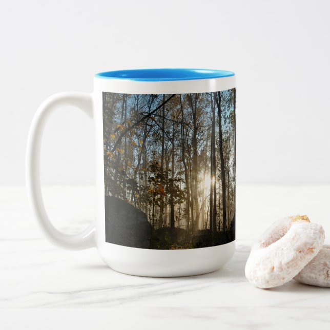 Tasse 2 Couleurs Matin dans les bois de Pennsylvanie (Avec donut)