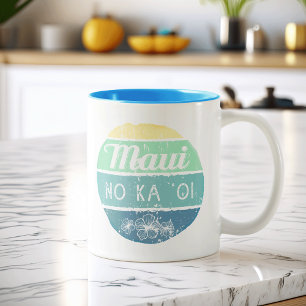 Tasse 2 Couleurs Maui No Ka Oi Typographie Vintage