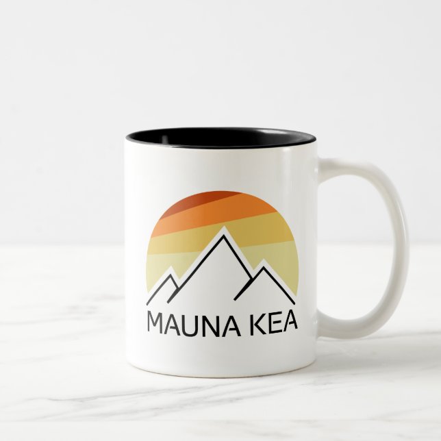 Tasse 2 Couleurs Mauna Kea Hawaii Retro (Droit)