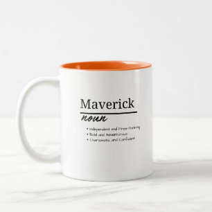 Tasse 2 Couleurs Maverick, Garçon Personnalisé Nom Définition