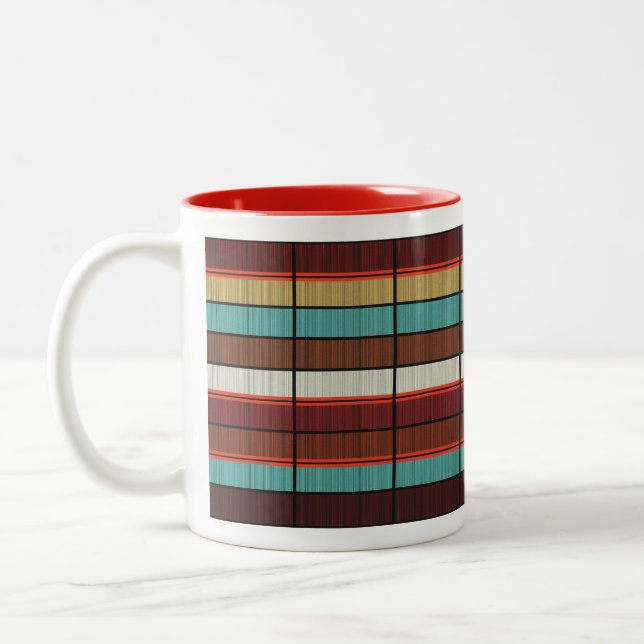 Tasse 2 Couleurs MCM Mod MidCentury Mad Men Style Stripes (Gauche)