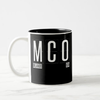 Tasse 2 Couleurs MCO - Conception de code d'aéroport d'Orlando