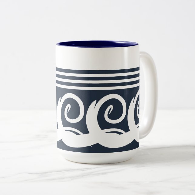 Tasse 2 Couleurs Meander moderne (Devant droit)