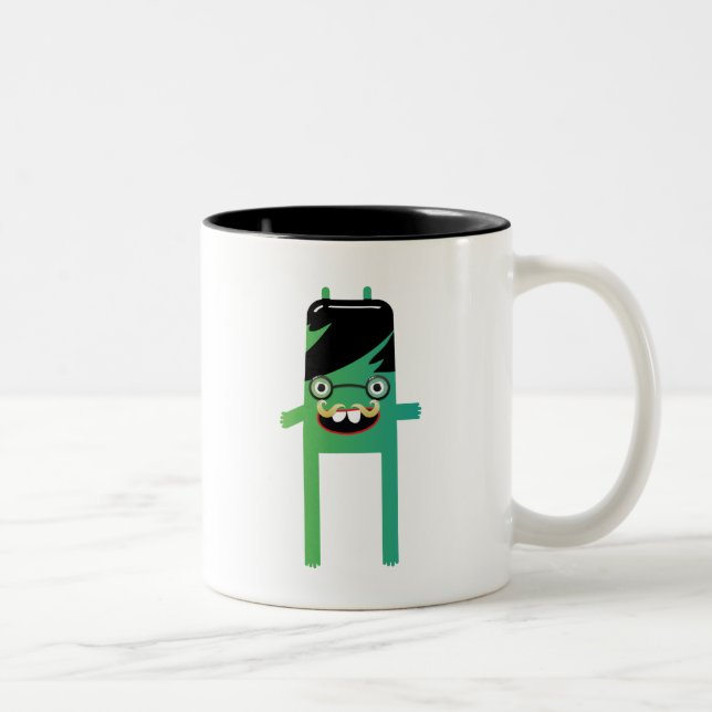 Tasse 2 Couleurs mec geek monstrueux idiot (Droit)