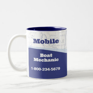 Tasse 2 Couleurs Mécanicien Bateau Mobile Réparation Marine