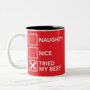 Tasse 2 Couleurs Méchants Gentils J'ai Fait De Mon Mieux Noël Xmas
