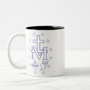 Tasse 2 Couleurs Médaille de Notre-Dame de Grâces Art Fin Miraculeu