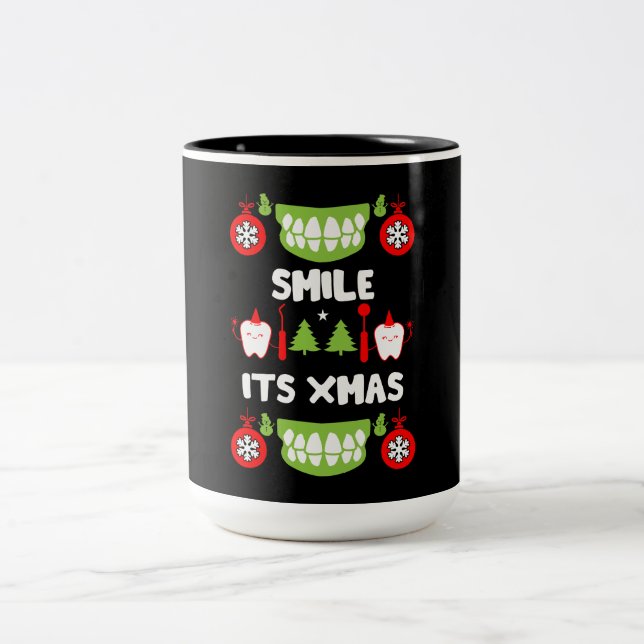 Tasse 2 Couleurs Médecin dentaire Xmas (Centre)