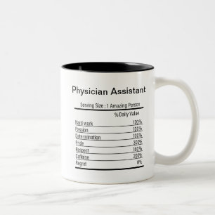 Tasse 2 Couleurs Médecin personnalisé Assistant Nutrition Facts