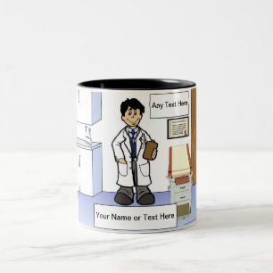 Tasse 2 Couleurs Médecin personnalisé - Dessin masculin
