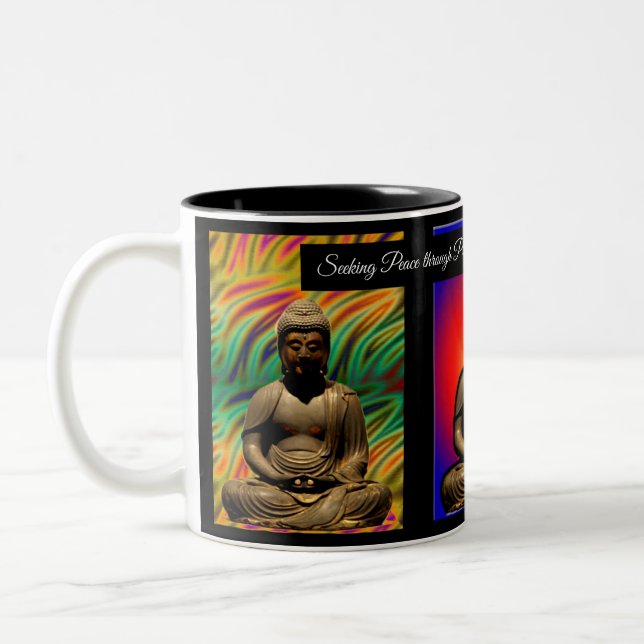 Tasse 2 Couleurs Méditer Bouddha (Gauche)
