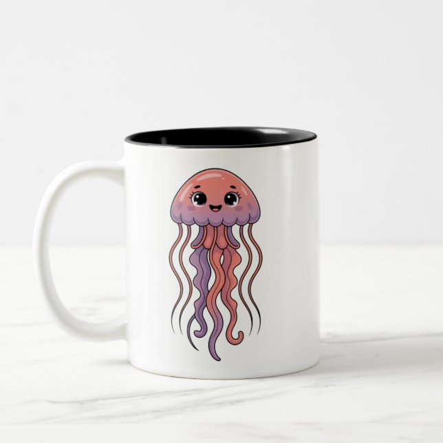 Tasse 2 Couleurs Méduse mignonne esthétique océanique (Gauche)