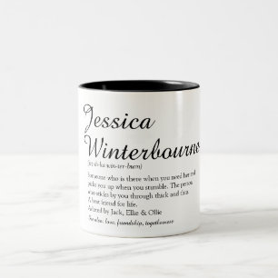 Tasse 2 Couleurs Meilleur ami BFF Nom Définition Écriture Chic