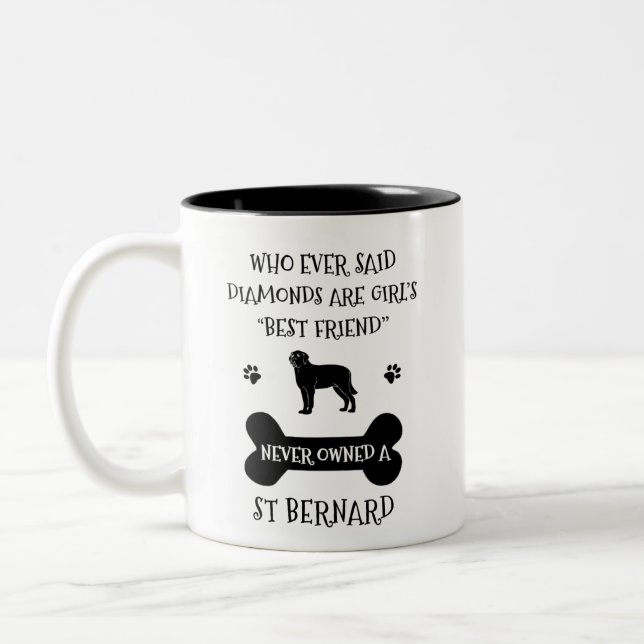 Tasse 2 Couleurs Meilleur ami de Saint Bernard Dog (Gauche)