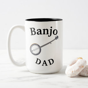 Tasse 2 Couleurs Meilleur "Banjo DAD" Jamais ! La musique du père