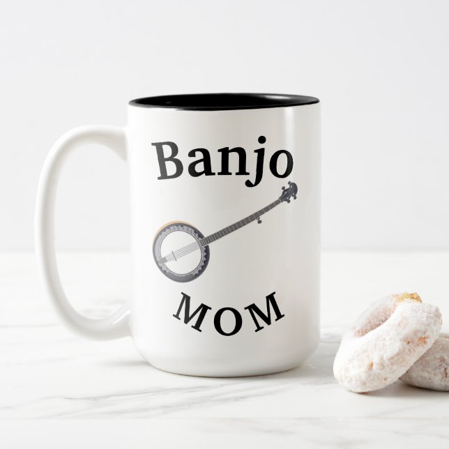 Tasse 2 Couleurs Meilleur "Banjo MOM" Jamais ! Fête des mères (Avec donut)