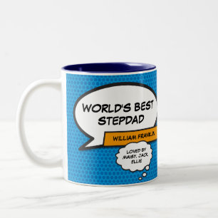 Tasse 2 Couleurs Meilleur Beau-Père de Tous les Temps, Bande Dessin
