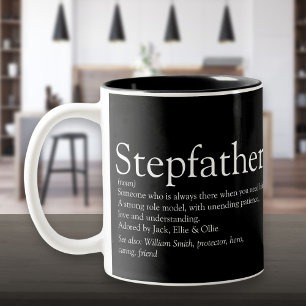 Tasse 2 Couleurs Meilleur Beau-Père du Monde Définition Noir