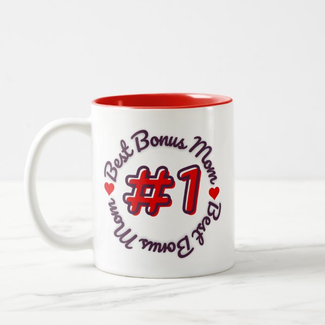 Tasse 2 Couleurs Meilleur Bonus Maman #1 Fête des Mères (Gauche)