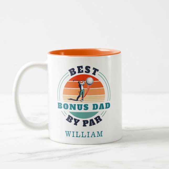 Tasse 2 Couleurs Meilleur Bonus Papa Par Retro Stepdad Anniversaire (Gauche)