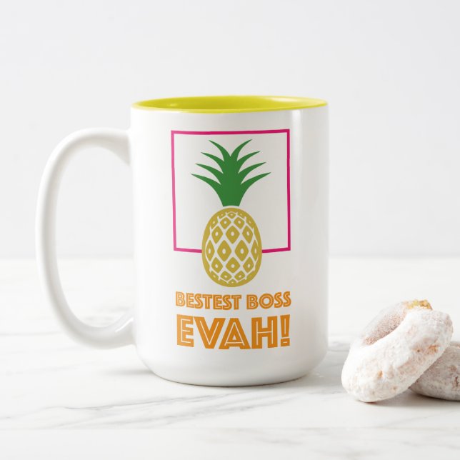 Tasse 2 Couleurs Meilleur boss de tous les temps (Avec donut)